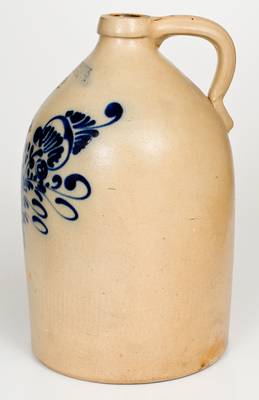 3 Gal. J. & E. NORTON / BENNINGTON, VT Stoneware Jug with Elaborate Slip-Trailed Design