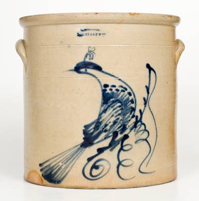 5 Gal. D. WESTON / ELLENVILLE, NY Stoneware Bird Crock