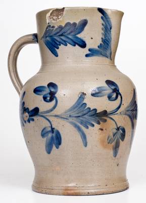 2 Gal. Stoneware Pitcher with Floral Decoration, Remmey Pottery, Philadelphia, PA