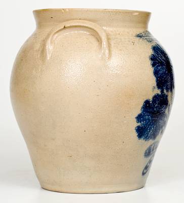 W. H. FARRAR & CO. / GEDDES, NY Stoneware Jar with Elaborate Floral Decoration