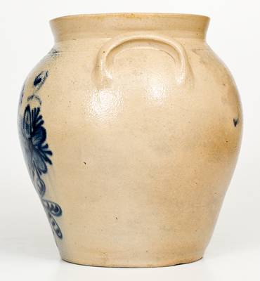 W. H. FARRAR & CO. / GEDDES, NY Stoneware Jar with Elaborate Floral Decoration