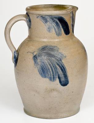 1 Gal. Baltimore Stoneware Pitcher with Leaf Decoration, circa 1880