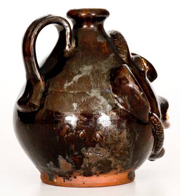 Exceptional Redware Face Jug Dated Oct. 5, 1844, Northeastern origin, possibly NJ