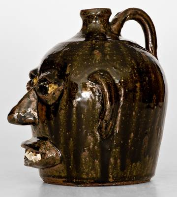 Fine Early Lanier Meaders Face Jug, Cleveland, GA, circa 1965-70