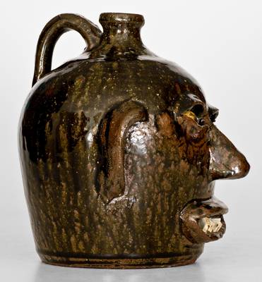 Fine Early Lanier Meaders Face Jug, Cleveland, GA, circa 1965-70