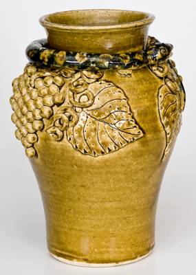 Exceptional Lanier Meaders Snake and Grape Vase, Cleveland, GA, 1978