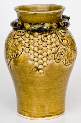 Exceptional Lanier Meaders Snake and Grape Vase, Cleveland, GA, 1978