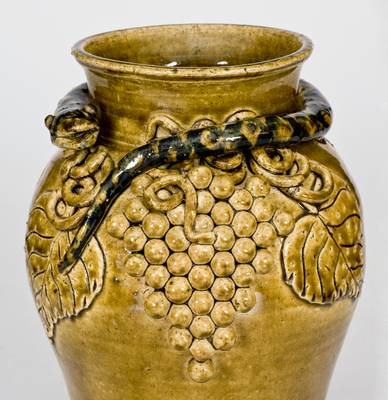 Exceptional Lanier Meaders Snake and Grape Vase, Cleveland, GA, 1978