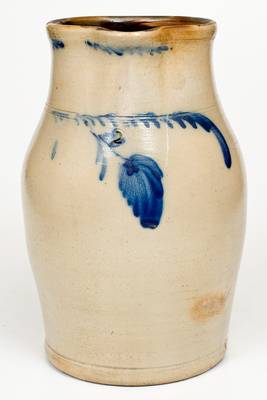 2 Gal. Attrib. Richard Remmey, Philadelphia Stoneware Pitcher with Floral Decoration, circa 1885