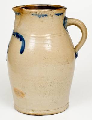 2 Gal. Attrib. Richard Remmey, Philadelphia Stoneware Pitcher with Floral Decoration, circa 1885