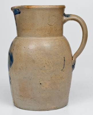 P. HERRMANN / BALTIMORE Stoneware Pitcher with Floral Decoration