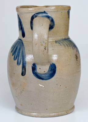 1/2 Gal. Baltimore Stoneware Pitcher w/ Floral Decoration, circa 1860