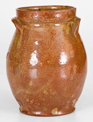 Very Fine Diminutive Glazed New England Redware Jar