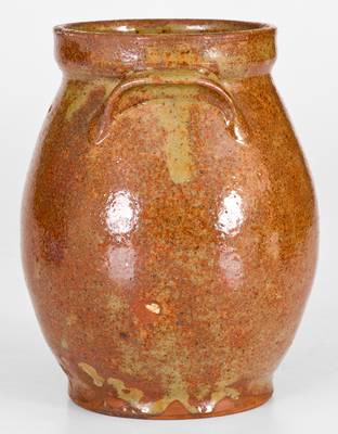 Very Fine Diminutive Glazed New England Redware Jar