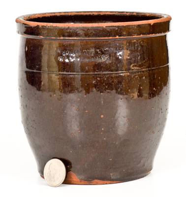 JOHN BELL / WAYNESBORO Redware Jar with Manganese Glaze