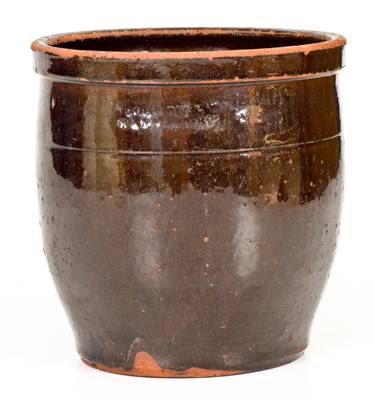 JOHN BELL / WAYNESBORO Redware Jar with Manganese Glaze