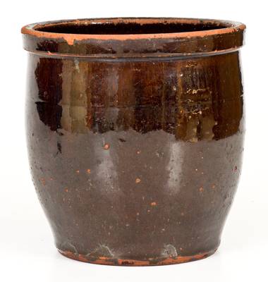 JOHN BELL / WAYNESBORO Redware Jar with Manganese Glaze