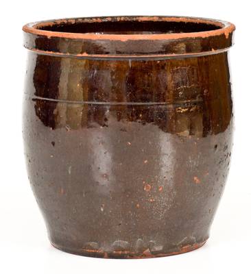 JOHN BELL / WAYNESBORO Redware Jar with Manganese Glaze