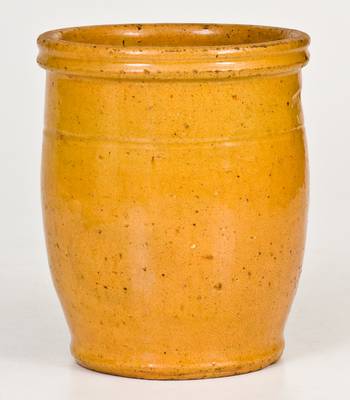 Fine Small-Sized JOHN BELL / WAYNESBORO Yellow-Glazed Redware Jar