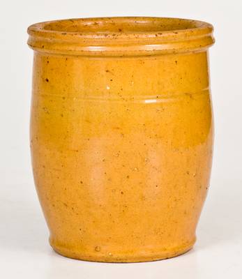 Fine Small-Sized JOHN BELL / WAYNESBORO Yellow-Glazed Redware Jar