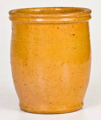 Fine Small-Sized JOHN BELL / WAYNESBORO Yellow-Glazed Redware Jar