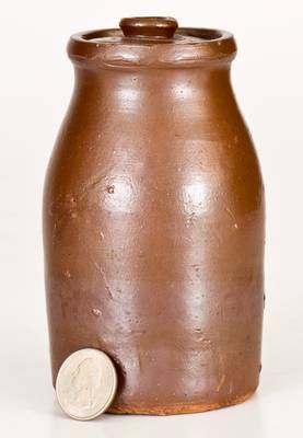 Unusual Miniature Stoneware Churn with Guide Inscribed "Bill Foe"