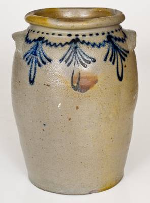 Fine B. C. MILBURN, Alexandria, VA, Stoneware Jar w/ Bold Slip-Trailed Floral Decoration