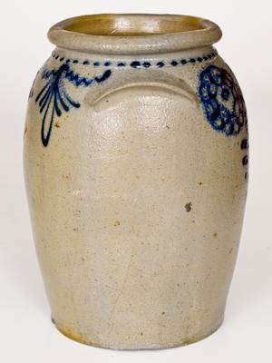 Fine B. C. MILBURN, Alexandria, VA, Stoneware Jar w/ Bold Slip-Trailed Floral Decoration