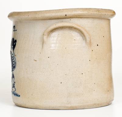 Rare ALBANY, NY Stoneware Crock with Bold Cobalt Bird Decoration
