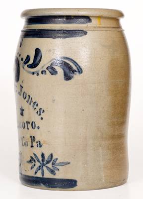 Fine Hamilton & Jones / Greensboro / Greene Co. PA Stoneware Jar with Stenciled Stars
