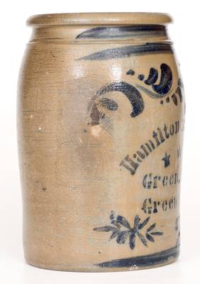 Fine Hamilton & Jones / Greensboro / Greene Co. PA Stoneware Jar with Stenciled Stars