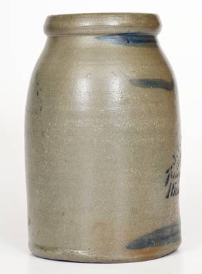 Rare Western PA Stoneware Jar with BROOKSVILLE, W. VA Advertising