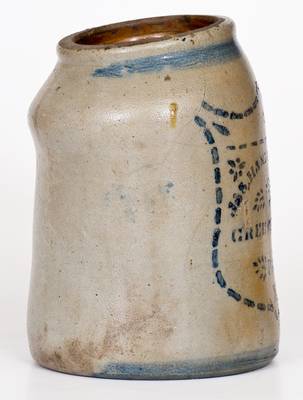 JAS. HAMILTON & CO. / GREENSBORO, PA Stoneware Jar with Stenciled Shield