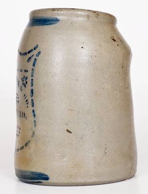 JAS. HAMILTON & CO. / GREENSBORO, PA Stoneware Jar with Stenciled Shield
