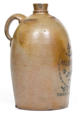 HAMILTON & JONES / GREENSBORO, PA Stoneware Jar with Stenciled Shield