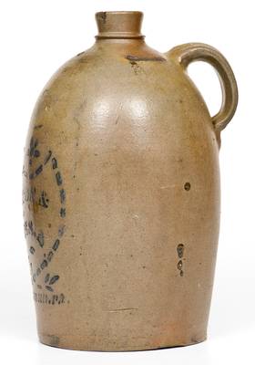 HAMILTON & JONES / GREENSBORO, PA Stoneware Jar with Stenciled Shield