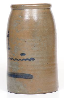 Stoneware Striped Canning Jar with Freehand Numeral 1, Western PA / West Virginia