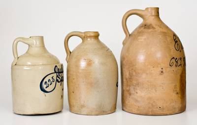 Lot of Three: NEWARK, NJ Stoneware Advertising Jugs