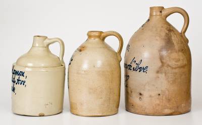 Lot of Three: NEWARK, NJ Stoneware Advertising Jugs