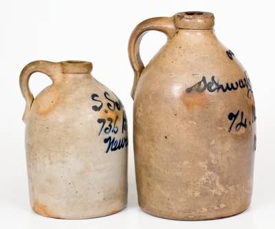 Lot of Two: Newark, New Jersey Stoneware Script Advertising Jugs