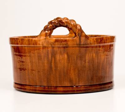 Very Rare UPTON M. BELL / WAYNESBORO, PA Redware Butter Tub