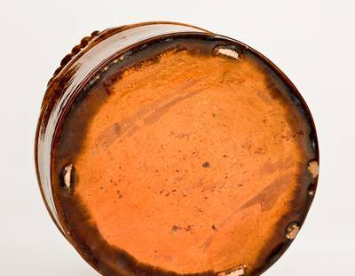 Very Rare UPTON M. BELL / WAYNESBORO, PA Redware Butter Tub