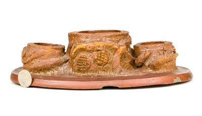 Very Unusual Sewer Tile Match Safe with Inscription on Underside