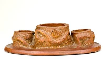 Very Unusual Sewer Tile Match Safe with Inscription on Underside