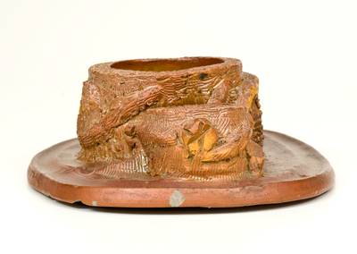 Very Unusual Sewer Tile Match Safe with Inscription on Underside