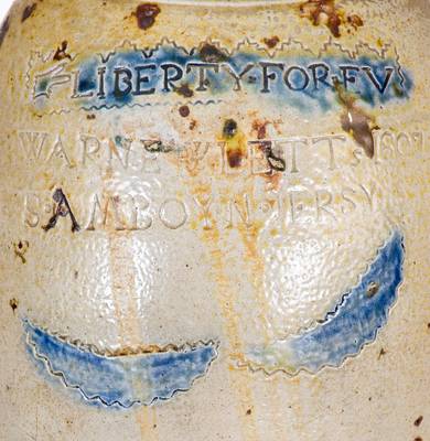 Rare LIBERTY FOREV / WARNE & LETTs 1807 / S. AMBOY. N. JERSY Stoneware Jar