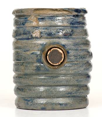 Fine Small-Sized Stoneware Rundlet with Cobalt Decoration