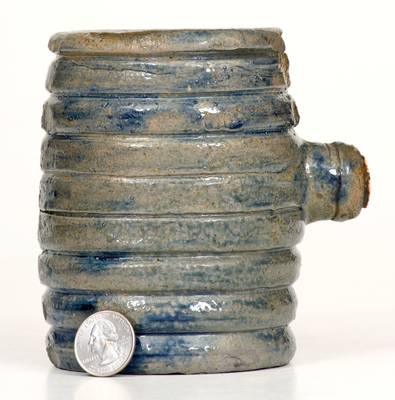 Fine Small-Sized Stoneware Rundlet with Cobalt Decoration