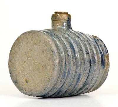 Fine Small-Sized Stoneware Rundlet with Cobalt Decoration