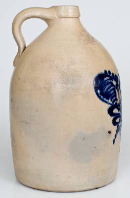 Unusual FORT EDWARD POTTERY CO. Stoneware Jug with Bold Heart-Shaped Decoration